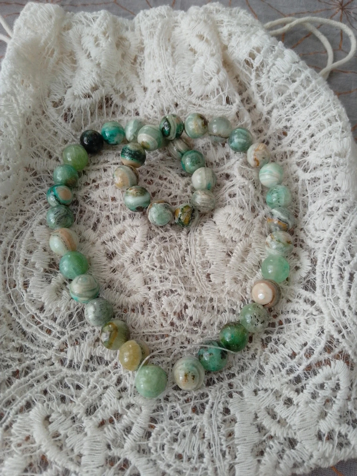 Lot de perles en pierres de chrysoprase naturelles 10mm
